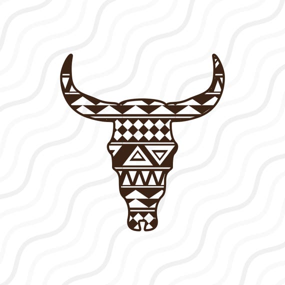 Download Aztec Bull Skull Svg Bull Skull Svg Cow Skull Svg Cut Table Etsy