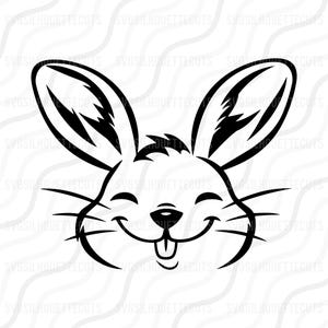 Cute Bunny Face SVG, Easter Bunny SVG, Rabbit SVG Cut table Design, svg, dxf, png Use With Silhouette Studio & Cricut_Digital Download
