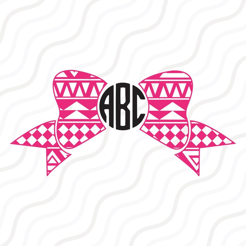 Download Aztec Monogram Bow SVG Monogram Frames Bow SVG Cut table ...