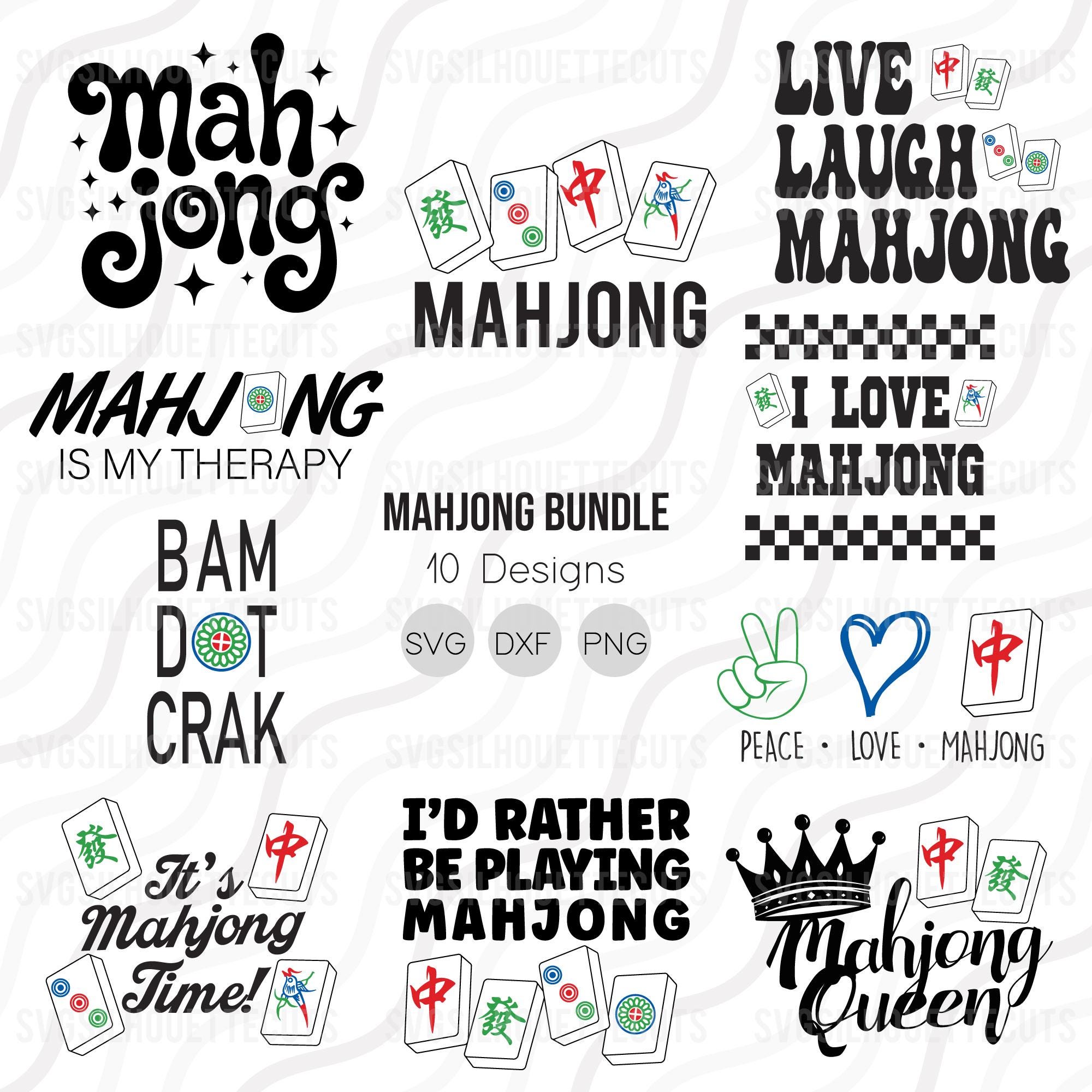 Mahjong Bundle SVG, Mahjong SVG, Mahjong Player SVG Cut Table Design ...