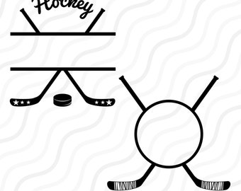 Hockey Monogram SVG Cut File: Cricut & Silhouette (Digital Download)