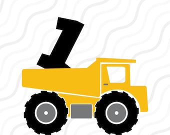 Construction 1st Birthday SVG, Dumptruck Birthday SVG Cut table Design,svg,dxf,png Use With Silhouette Studio & Cricut_Instant Download