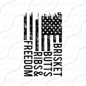 Brisket Butts Ribs And Freedom SVG, Funny BBQ Smoker SVG Cut table Design,svg,dxf,png Use With Silhouette Studio & Cricut_Digital Download