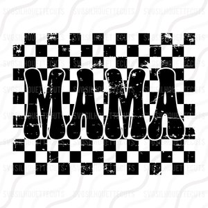 Checkered Mama SVG, Retro Checkered, Mama Varsity SVG Cut table Design, svg, dxf, png Use With Silhouette Studio & Cricut Instant Download