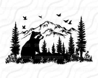 Raccoon Forest Scene SVG: Animal Cut File for Cricut & Silhouette (Digital Download)