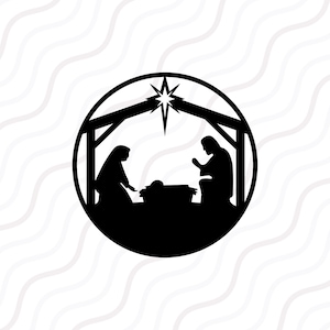 Nacimiento de Navidad SVG, Nacimiento SVG, Diseño de mesa de corte SVG de Navidad, svg, dxf, png Úselo con Silhouette Studio y Cricut_Descarga instantánea