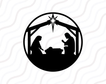 Christmas Nativity SVG, Nativity SVG, Christmas SVG Cut table Design,svg,dxf,png Use With Silhouette Studio & Cricut_Instant Download