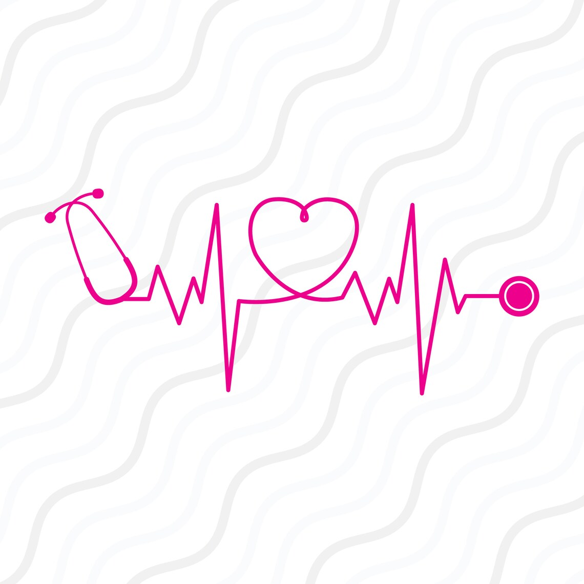 Stethoscope Heartbeat SVG Nurse SVGStethoscope Heart SVG Cut Etsy