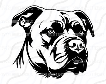 American Staffordshire Terrier Dog SVG Cut table Design, svg, dxf, png Use With Silhouette Studio & Cricut Instant Download