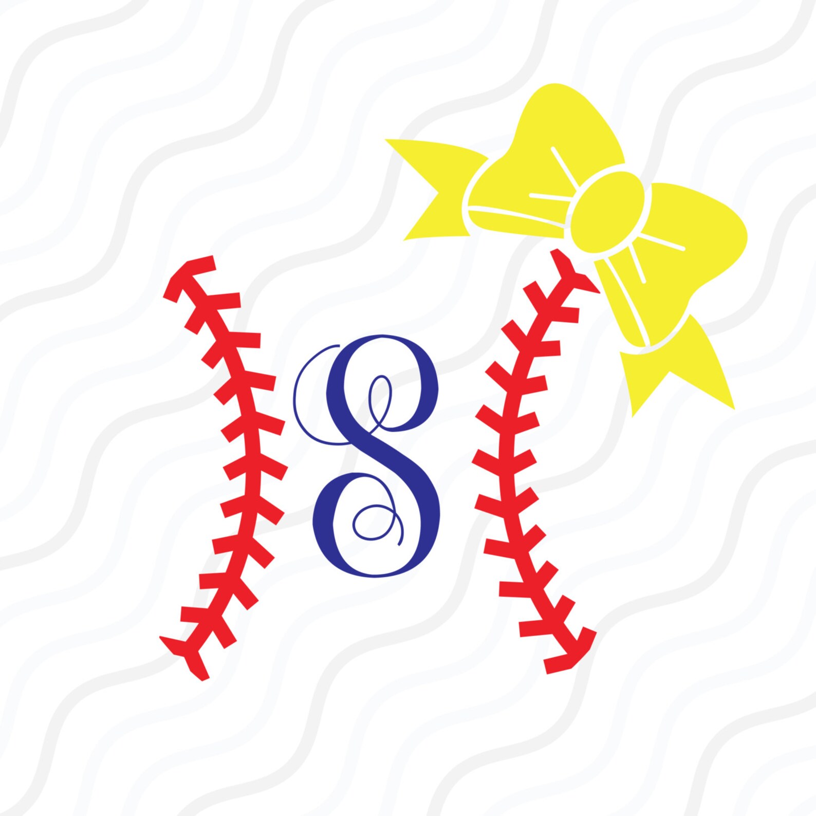 Download Baseball Bow SVG Bow SVG Baseball Monogram SVG Cut table ...