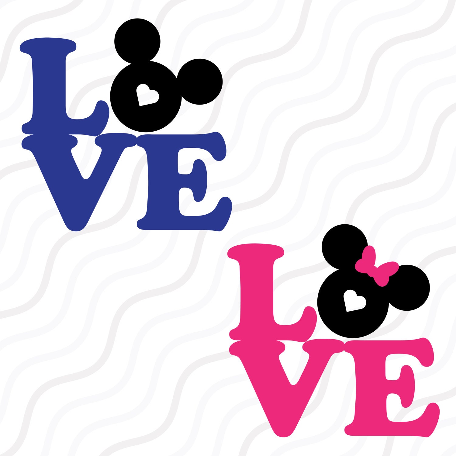 Love Mickey Mouse SVGDisney Valentine SVGLove Quote SVG Cut | Etsy