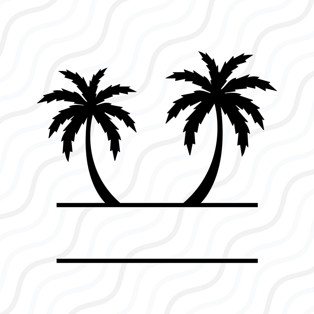 Split Palm Tree SVG, Palm Tree Svg, Beach Svg,vacation SVG Cut Table Design,svg,dxf,png Use With