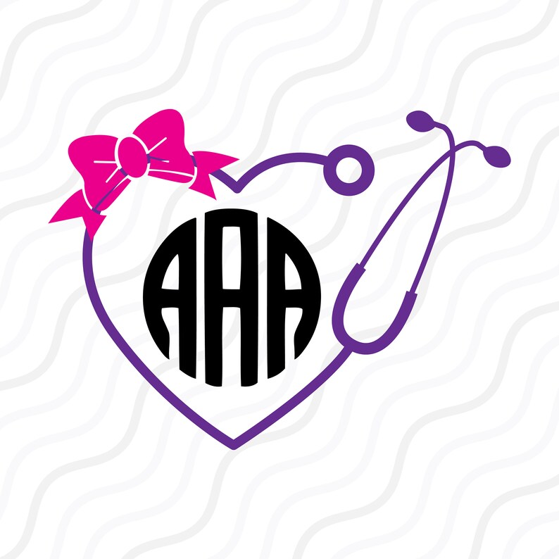 Download Stethoscope Heart SVG Nurse Svg Nurse Monogram SVG Cut ...