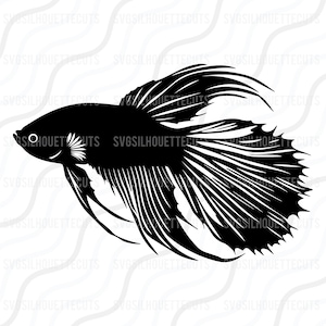 Betta Fisch SVG, Siamesischer Kampffisch svg, Fisch SVG-Schnitttabelle Design, svg, dxf, png Verwenden Sie mit Silhouette Studio & Cricut_Instant Download