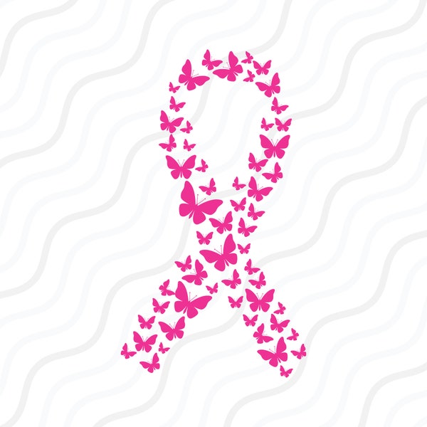 Papillon sensibilisation ruban SVG, Cancer Awareness SVG coupe table Design, svg, dxf, png utilisation avec Silhouette Studio & Cricut_Instant Télécharger