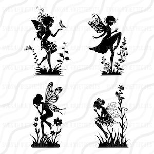 Flower Fairy Girl Bundle SVG, Fairy SVG, Fairytale SVG Cut table Design,svg,dxf,png Use With Silhouette Studio & Cricut_Instant Download