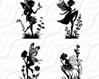 Flower Fairy Girl Bundle SVG, Fairy SVG, Fairytale SVG Cut table Design,svg,dxf,png Use With Silhouette Studio & Cricut_Instant Download