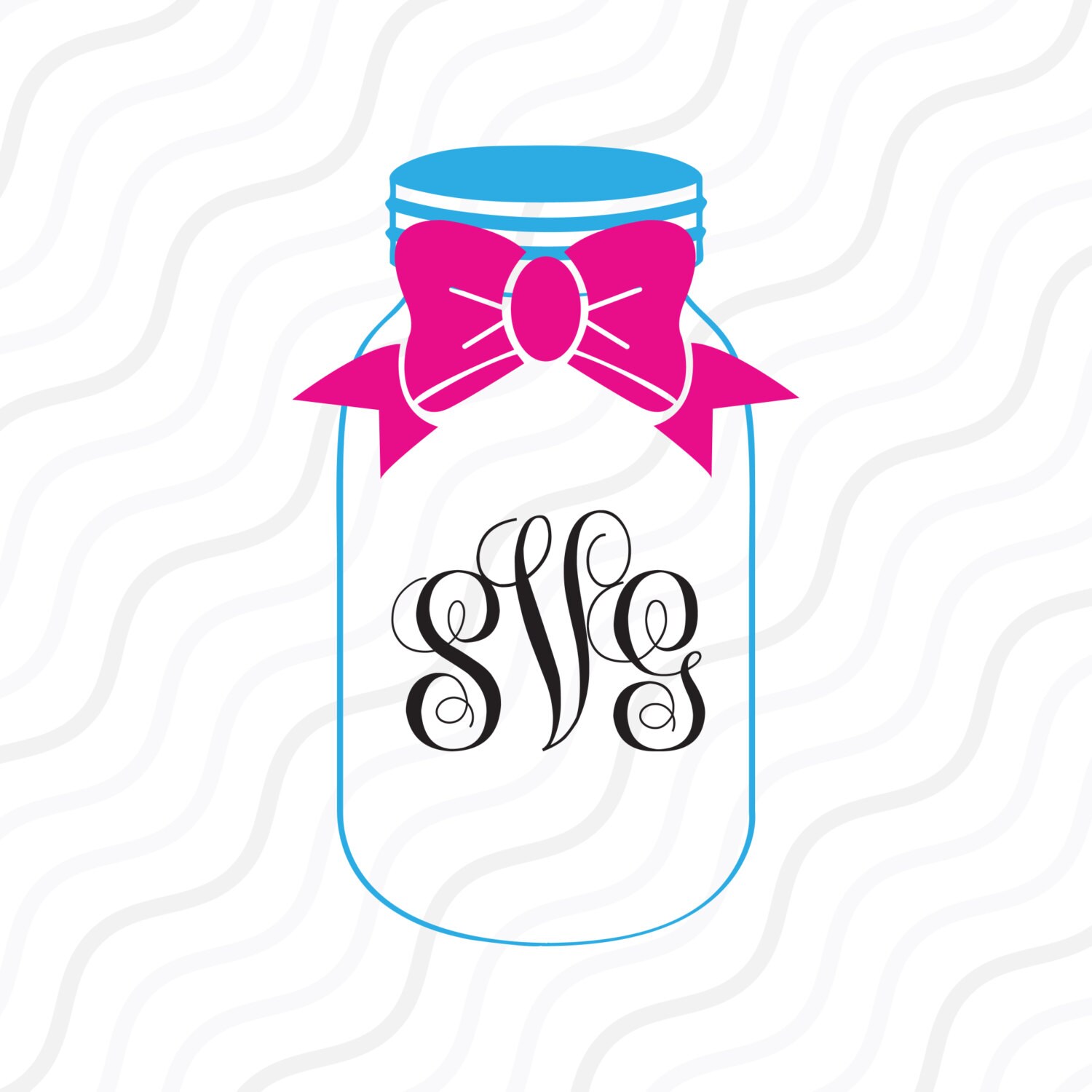 Download Bow Mason Jar Monogram SVG Mason Jar svg Southern SVG Cut ...