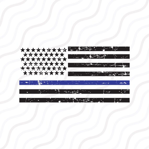 Download Thin Blue Line Flag SVG Police Svg Distressed Flag SVG Cut ...