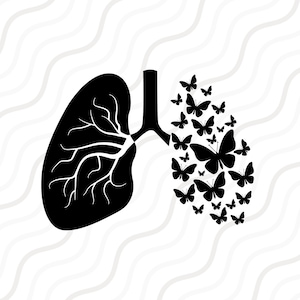 Schmetterling Lunge SVG, Lunge SVG, Atemwegstherapeut SVG-Schnitt Tischdesign, svg, dxf,png Verwenden Sie mit Silhouette Studio & Cricut_Instant Download