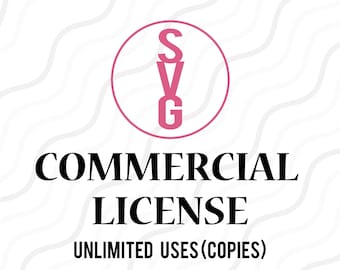 Commercial License for Businesses Use =1 Design = Unlimited Uses (Copies)