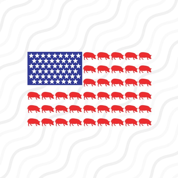 Download Pig Flag Svg Pig Svg American Flag 4 Of July Svg Cut Table Etsy