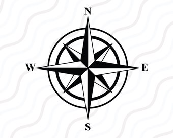 Compass Rose SVG, Nautical Compass SVG, Compass SVG Cut table Design,svg,dxf,png Use With Silhouette Studio & Cricut_Instant Download