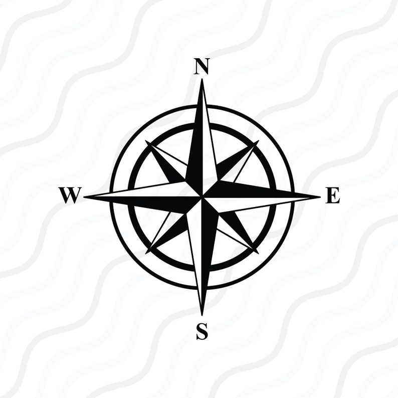 Compass Rose SVG, Nautical Compass SVG, Compass SVG Cut table Design,svg,dxf,png Utiliser avec Silhouette Studio & Cricut_Instant Télécharger image 1