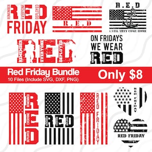 Red Friday Bundle SVG, Remember Everyone Deployed SVG Cut table Design,svg,dxf,png Use With Silhouette Studio & Cricut_Instant Download