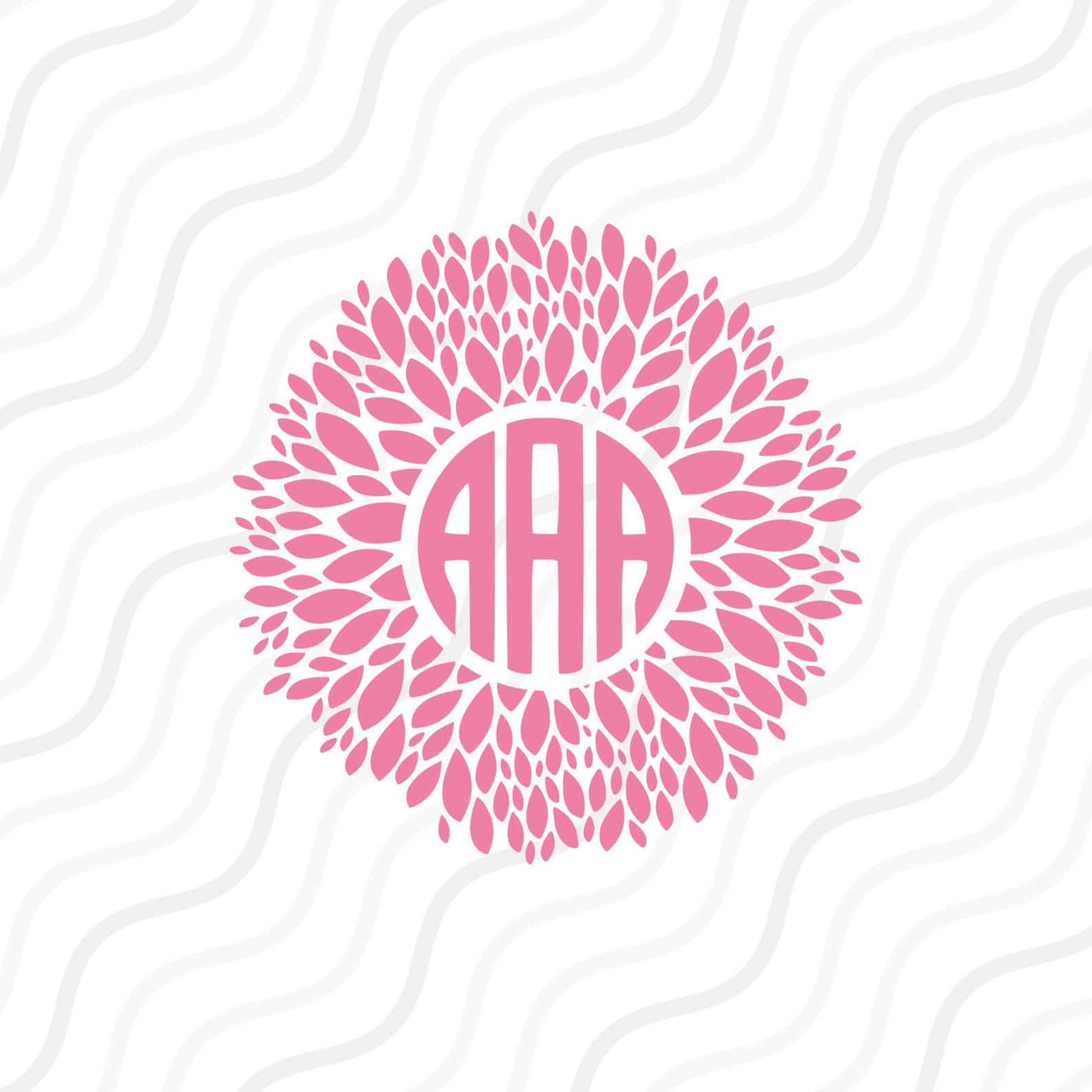 Flower Dahlia SVG Dahlia SVG Flower Monogram SVG Cut Table - Etsy