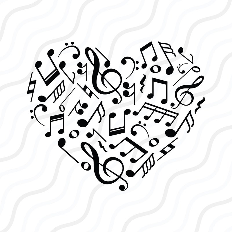 Heart Music Notes - Etsy