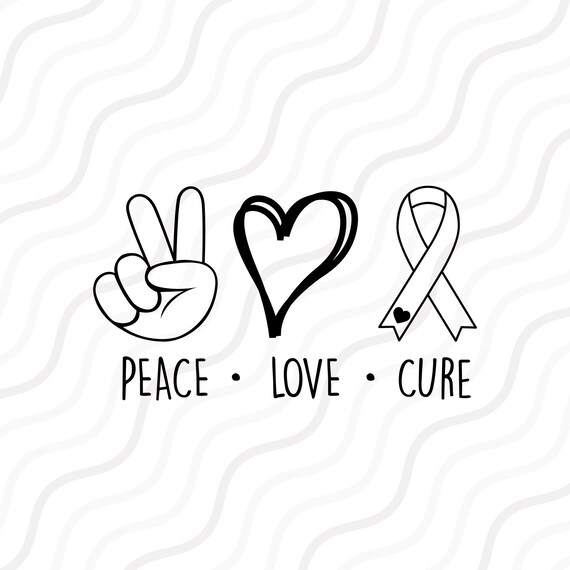 Peace Love Cure Svgawareness Ribbon Svgbreast Cancer SVG Cut | Etsy