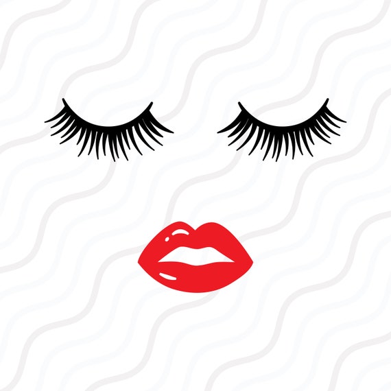 Download Lashes Lips SVG Lips svg Make Up svg Eyelashes SVG Cut | Etsy