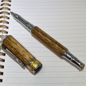 The Acadia Pen - Mango Wood On 24k Gold with Chrome - Free Shipping - Handcrafted in the USA