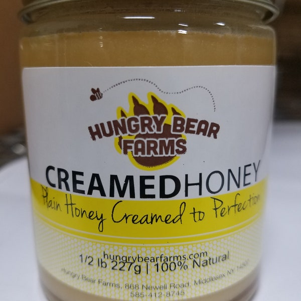 Smooth Creamed Honey or "Whipped Honey", Cinnamon Creamed, Blueberry Creamed and Plain Wildflower Creamed Honey