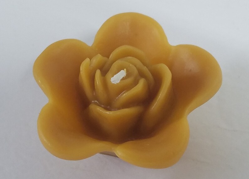 Pure Beeswax Floating Rose Candles Set of 3 100 Beeswax Etsy