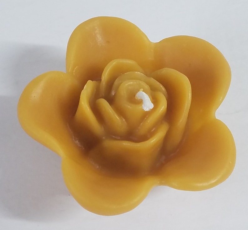 Pure Beeswax Floating Rose Candles Set of 3 100 Beeswax Etsy