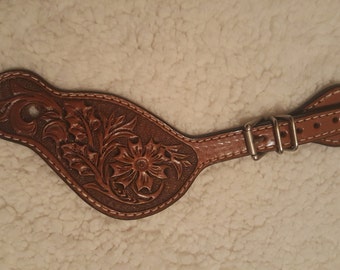 OP BESTELLING GEMAAKT! Handgemaakte Tooled Spur riemen