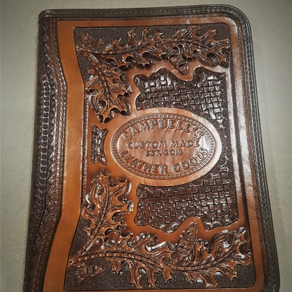 Handmade custom leather portfolio (made to order)