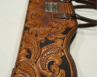 Custom Fully Tooled Leather Rifle Case (Op bestelling gemaakt/kan personaliseren)