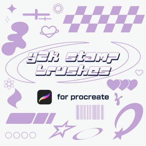50 Y2K Stamp Brushes for Procreate + Procreate Dreams