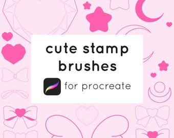 12 Cute Stamp Brushes for Procreate (Digital Download)