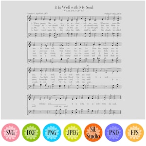 Está tudo bem com minha alma Partitura SVG - Cristão svg - Escritura SVG - Bíblia svg - Citação SVG - Inspiracional svg - Frase positiva svg