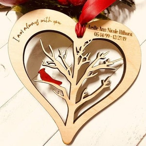 Cardinal Personalized Memorial Christmas Ornament, In Memory Of Personalized Christmas Ornament, Memorial Keepsake, Remembrance Ornament