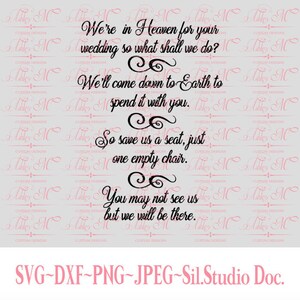 Nous sommes au paradis pour votre mariage - L'amour perdu - Christian svg - Écriture SVG - Bible svg - citation SVG - source d'inspiration svg