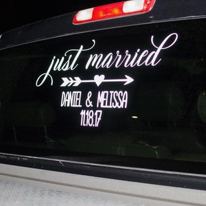 Just Married Car Sign - Personalized Wedding Sign - Wedding Car Decoration - Wedding Car Decal - Wedding Decal - Wedding Decoration