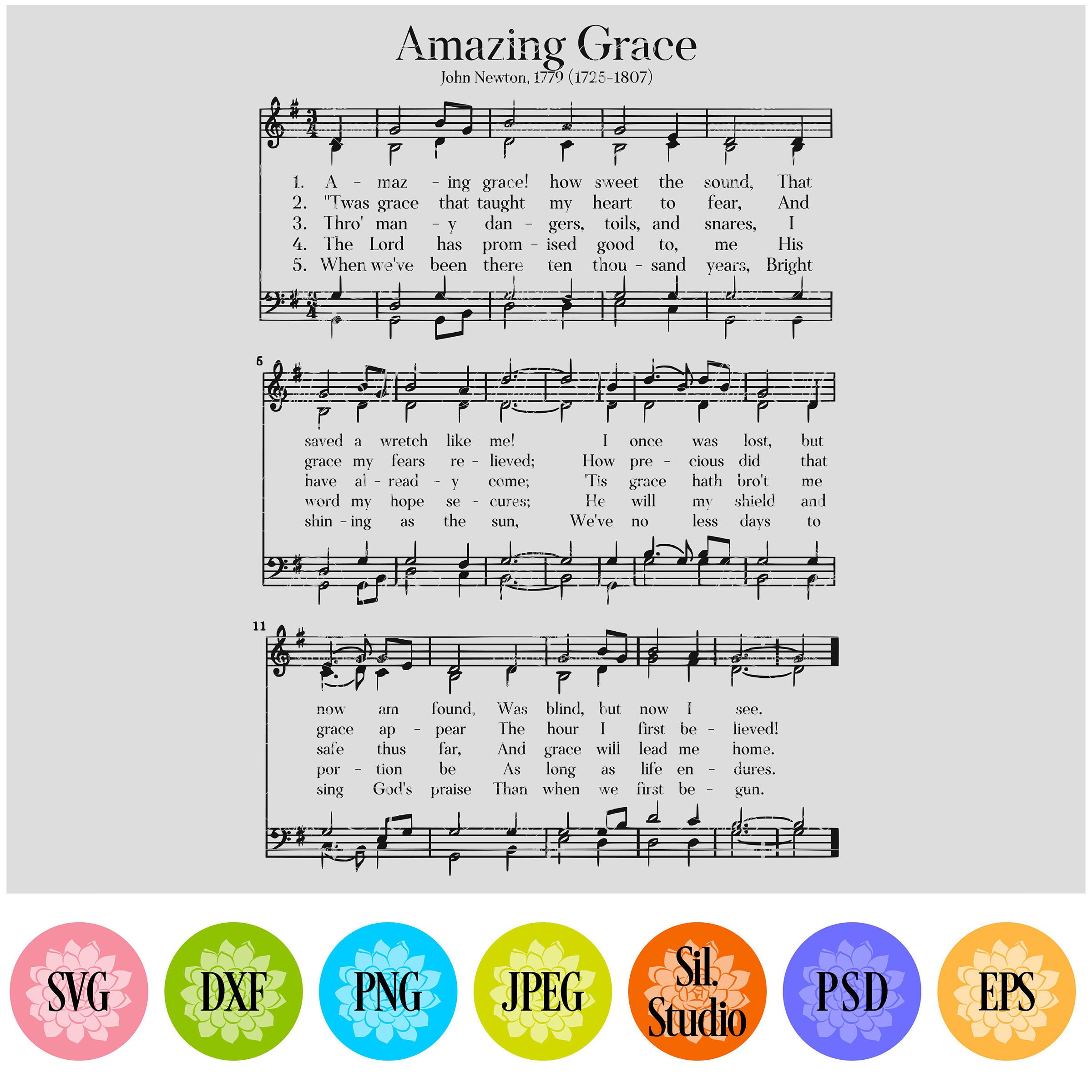 Amazing Grace Hymn Sheet Music SVG Christian Svg Scripture Etsy Amazing Grace Hymn Sheet Music SVG Christian Svg Scripture Etsy