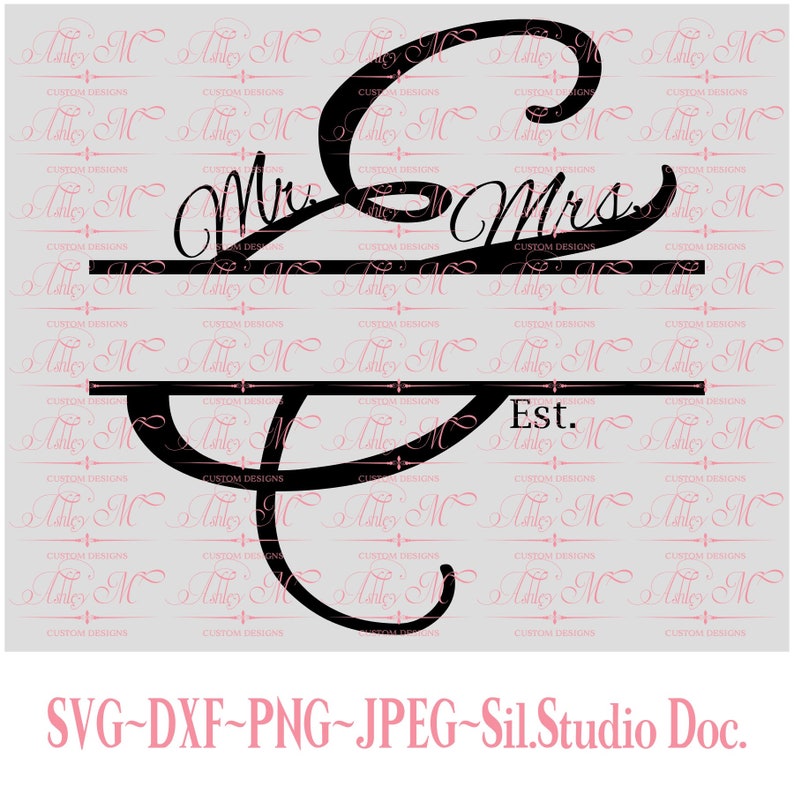 Download Split Mr. and Mrs. Monogram SVG Wedding Gift Monogram | Etsy