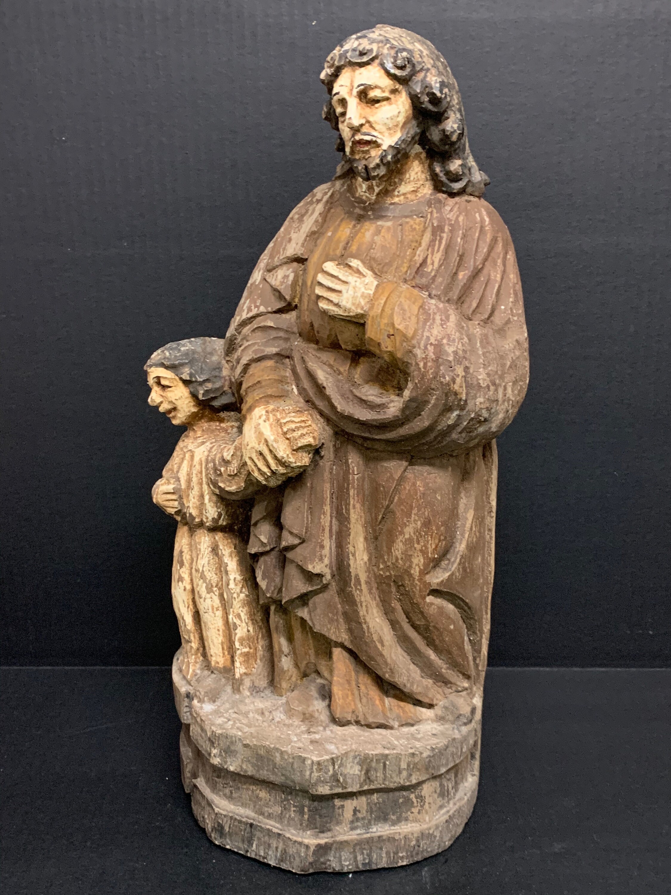 Carved Wood Religious Saint Joseph and Jesus Statue - Etsy