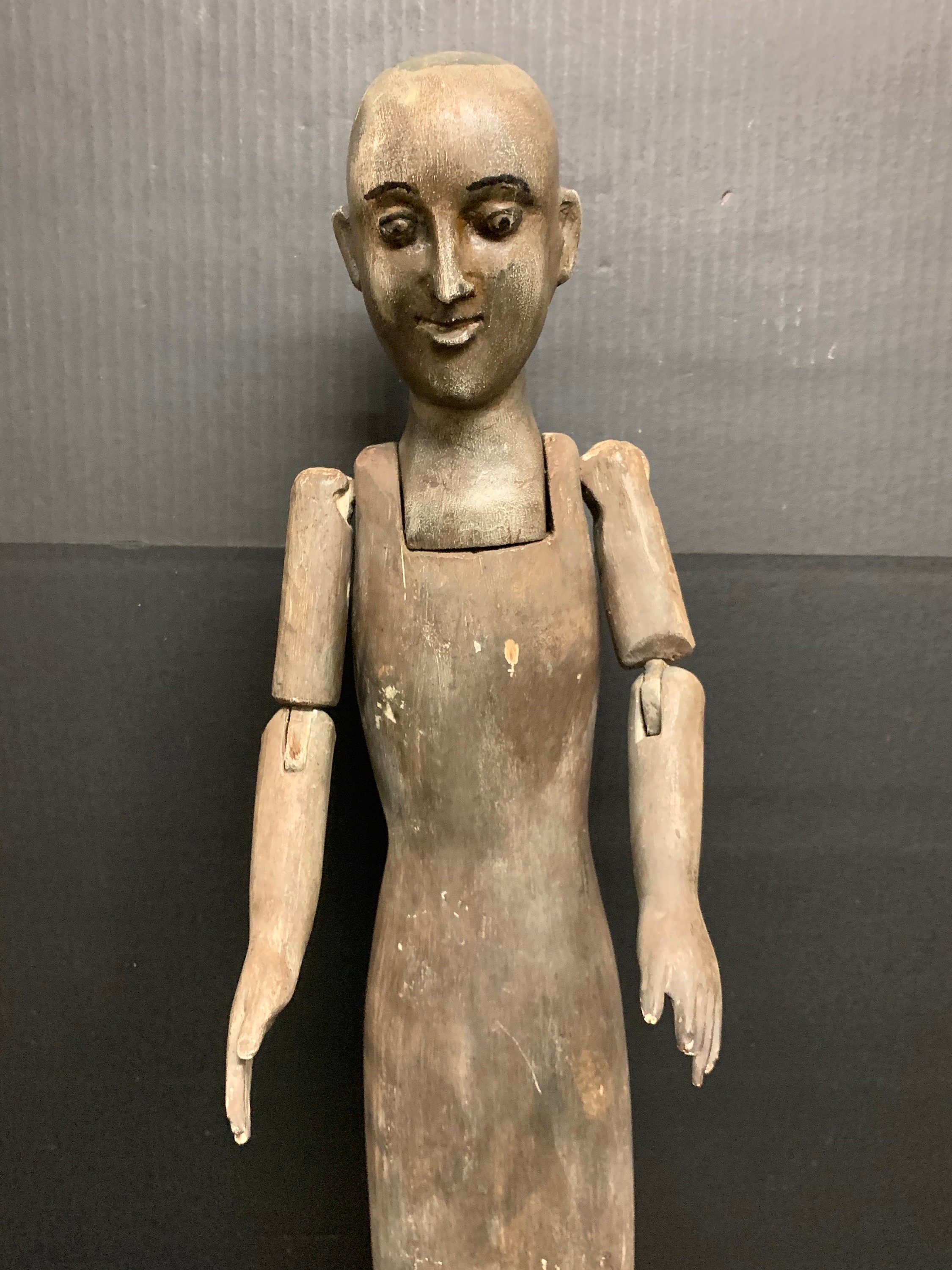 Carved Wood Religious 19th Century Articulated Hand Virgin Mary ...